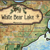 White Bear Lake Minnesota Historic Map Art Print Poster Artwork Vintage Style Abstract Wall-Unframed Great Home Decor & Gift