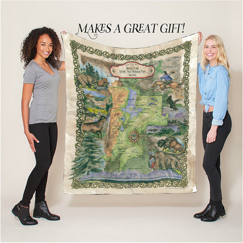Teton Trails National Park Wyoming Blanket Double Stitched Edges Cozy Luxury Fluffy Super Soft 430 GSM Polyester Throw Blanket