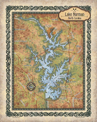 Lake norman, lake norman map, lake Norman North Carolina, lake norman wall art, norman, lake norman print, lake life, lake house, lake house