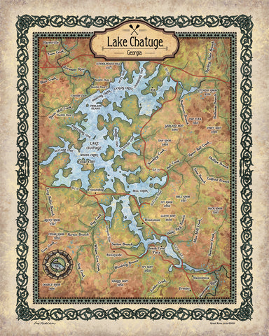 Lake Chatuge, lake chatuge map, Lake Chatuge Georgia, Georgia gifts, lake art, lake life, lake house, lake sign, lake house sign