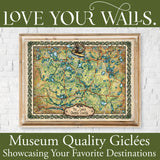 Great River Arts Lakes of Oneida County Historic Map Reproduction Artwork Wall Art Print Vintage