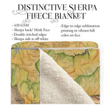 Great River Arts  Rivers Historic  Montana Map Sherpa Fleece Blanket Double Stitched Edges Cozy Luxury Fluffy Super Soft 430 GSM Polyester - Sherpa/ Silky/ Polar Fleece Throw Blanket