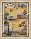 245 Custom map of Majestic Western Parks Yellowstone to Grand Canyon