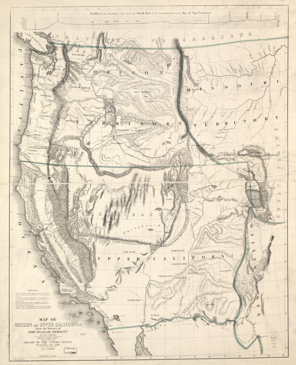 Educational Map Series: John Charles Frémont's Map of Oregon and upper California 1845-1846