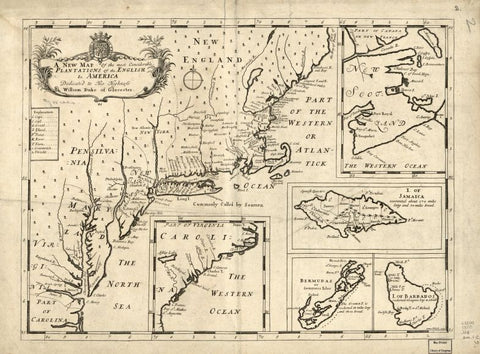Educational Map Series: Most Considerable Plantations of the English in America 1700