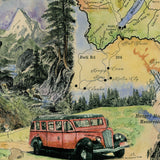 Great River Arts Glacier Hiking Historic Map Reproduction Artwork Wall Art Print Vintage