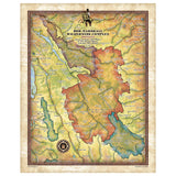 Montana map, montana hiking, Bob Marshall Wilderness, The Bob map, backpacker gift, Montana gift, hiker gift,