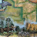Rainy River Square Historic Map Reproduction Artwork Wall Art Print Vintage