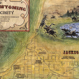 35 Jackson Wyoming and Vicinity 11x14" vintage historic antique map poster print by Lisa Middleton