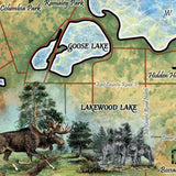 White Bear Lake Minnesota Historic Map Art Print Poster Artwork Vintage Style Abstract Wall-Unframed Great Home Decor & Gift