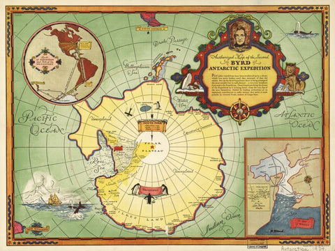 Educational Map Series: Authorized map of the Second Byrd Antarctic Expedition 1934
