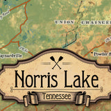 Norris Lake Tennessee Historic Map Art Print Poster Artwork Vintage Style Abstract Wall-Unframed Great Home Decor & Gift