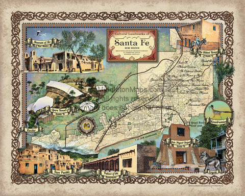 Santa Fe, Santa Fe Art, Santa Fe Decor, New Mexico, New Mexico Art, New Mexico Gift, South Western Decor, South Western Art, South Western