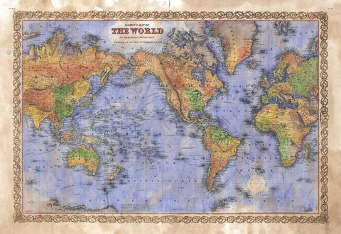 Historic Map, old world map, map gifts, rustic wall art, travel gifts, map of world, antique maps, vintage maps paper, old map, painted map