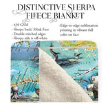 Key Pirates Original Historic Florida Map Blanket Double Stitched Edges Cozy Luxury Fluffy Super Soft 430 GSM Polyester Throw Blanket
