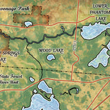 Great River Arts Lakes of Sw Waukesha County Historic Map Reproduction Artwork Wall Art Print Vintage
