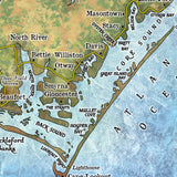 Great River Arts Crystal Coast No Illustrations Historic Map Reproduction Artwork Wall Art Print Vintage