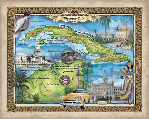 Cuba, cuba map, Cuba Gifts, destination weddings, custom wedding gifts, traveler gifts, tropical decor, Island decor, beach house, carribean