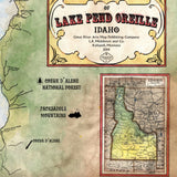 Lake Pend Oreille Idaho Historic Map Art Blanket Throw Polar/ Silky/ Sherpa Fleece Vintage Blanket For Bed Sofa Chair Dorm Gift & Traveling