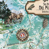 Great River Arts Big Mountain Ski Runs Historic Map Reproduction Artwork Wall Art Print Vintage