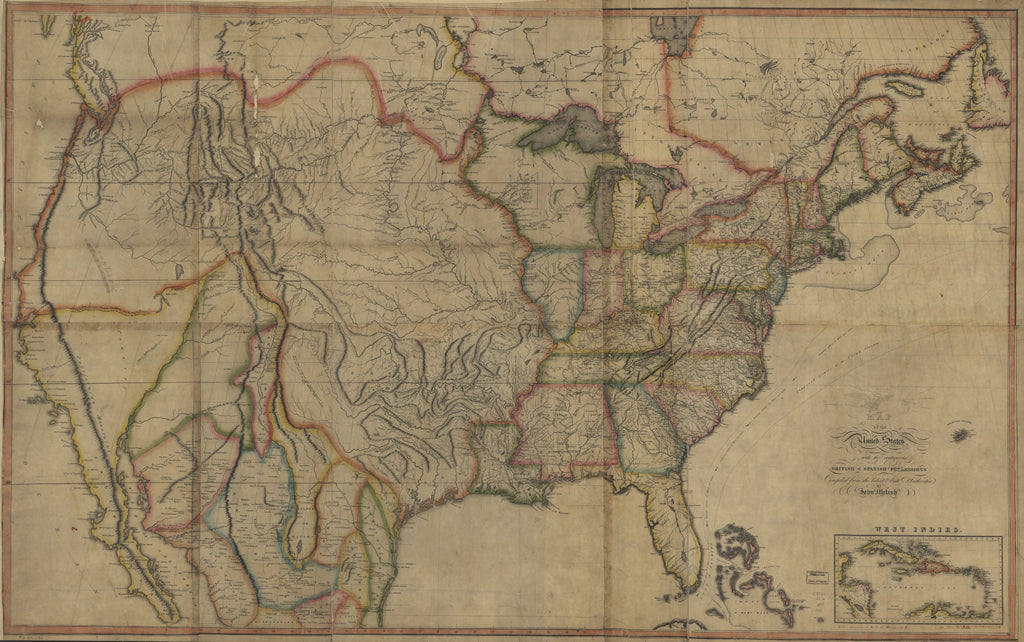 First Transcontinental Map of the United States, 1816