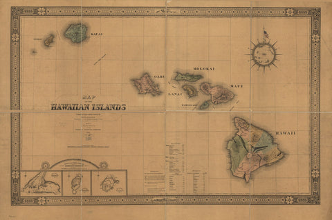 Map of the Hawaiian Islands 1876